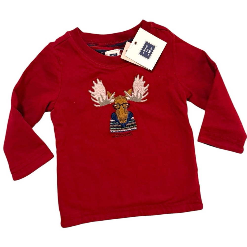 Janie and Jack Reversible Moose Shirt NWT
Size 3–6 Months